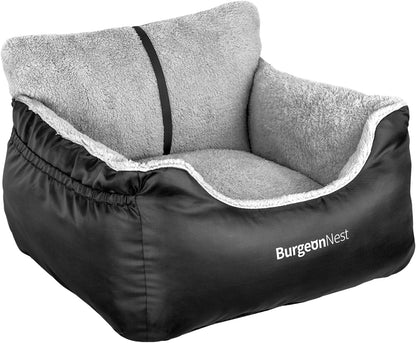 Car Seat for Small Dogs, Fully Detachable and Washable Puppy Booster Seat, with Storage Pockets and Clip-On Leash, Portable Soft Travel Carrier Bed