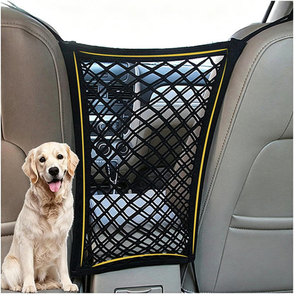FALCALE Pet Barrier Dog Car Net Barrier with Auto Safety Mesh Organizer Baby Stretchable Storage Bag Universal for Cars, SUV, Truck -Easy Install,Safer to Drive with Children and Pets