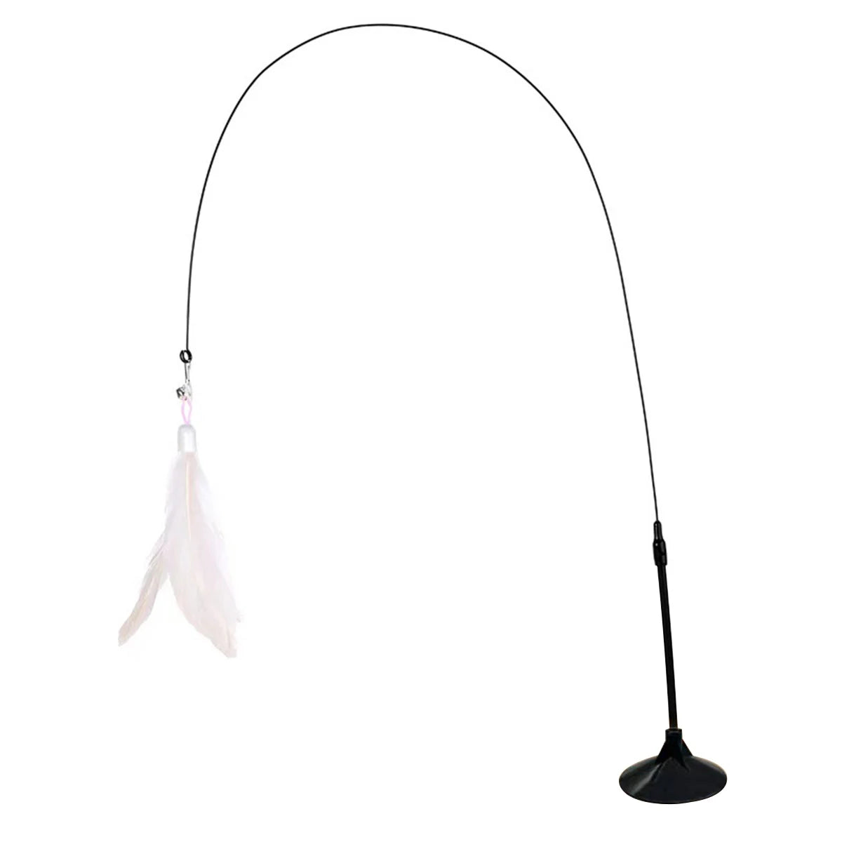 Cat Teaser Indoor Cat Stick Toy Interactive Suction Cup Cat Toy with Removable Feathers, Fun Exercise for Cats and Kittens