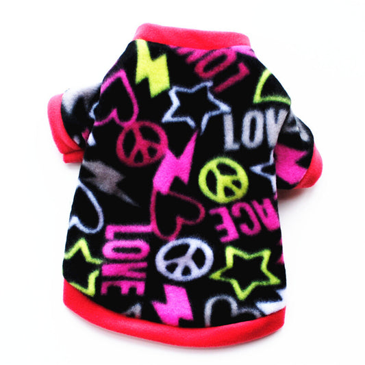 Dog Pet Fleece Clothes Cat Warm Sweater Coat Winter Puppy Jacket Apparel T Shirt