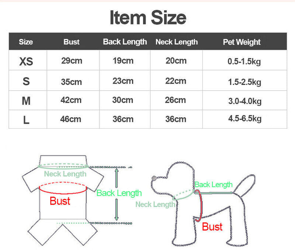 Dog Pet Fleece Clothes Cat Warm Sweater Coat Winter Puppy Jacket Apparel T Shirt