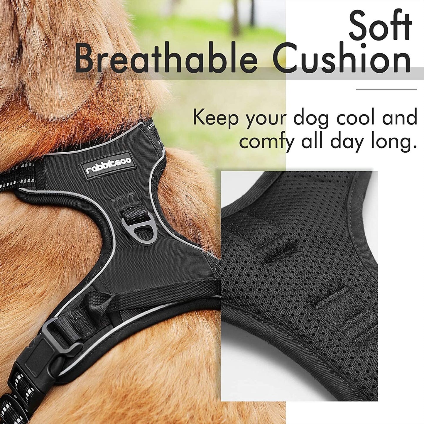 NEW Rabbitgoo Front Range Dog Harness No-Pull Adjustable Outdoor Pet LARGE Size
