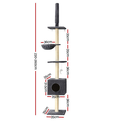 Cat Tree Tower - 260 cm - Grey