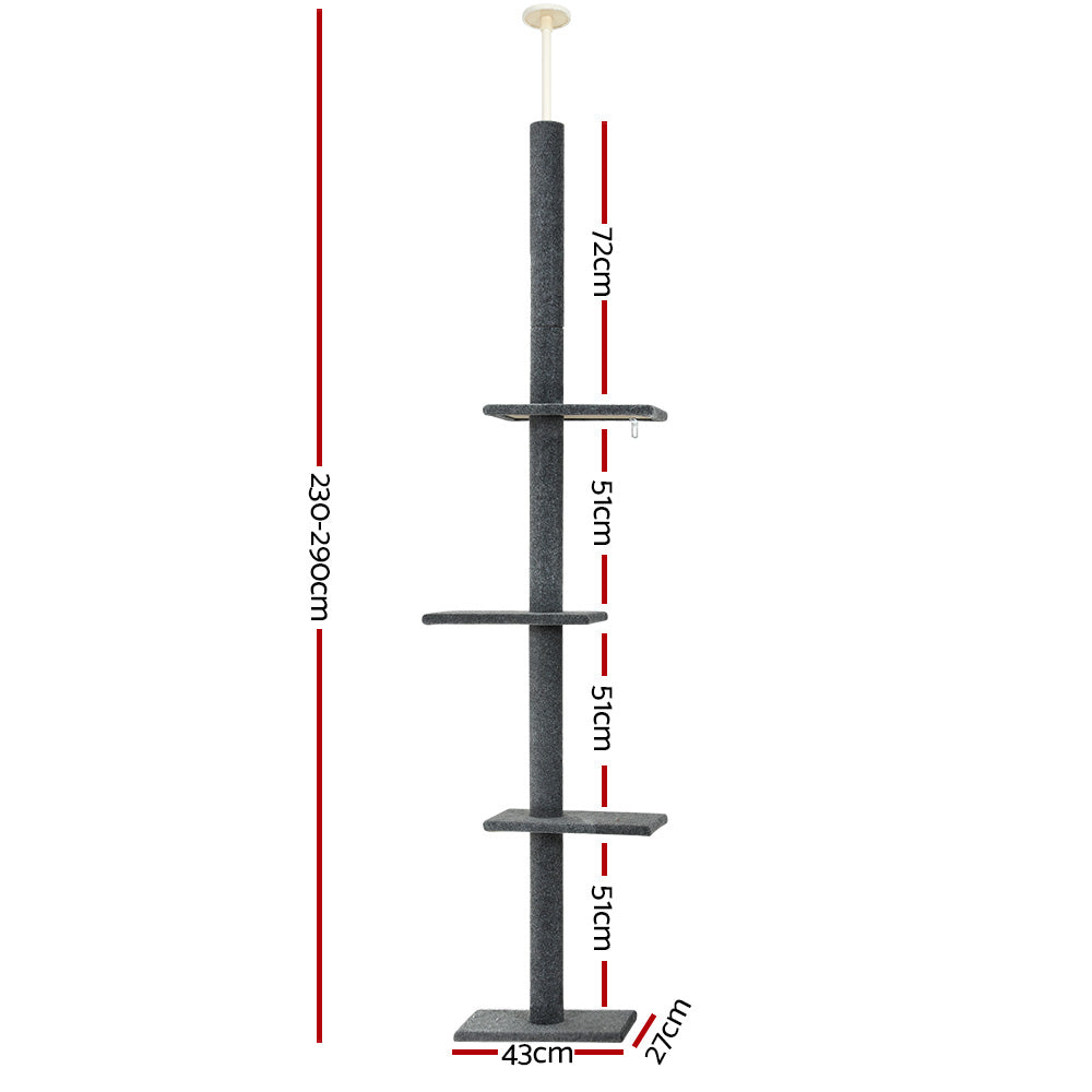Cat Tree Tower - 290 cm - Grey