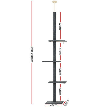 Cat Tree Tower - 290 cm - Grey