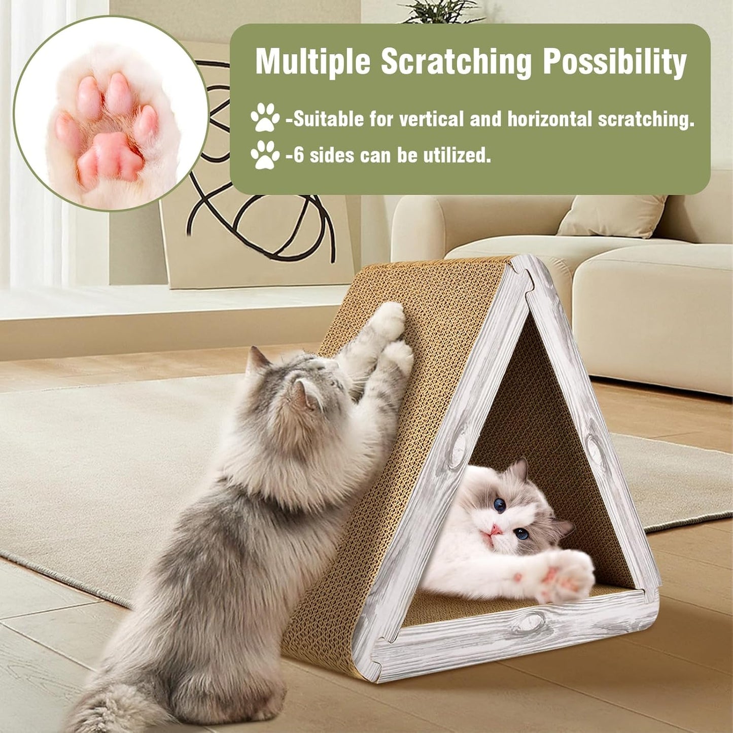Foldable Triangle Cat Scratcher