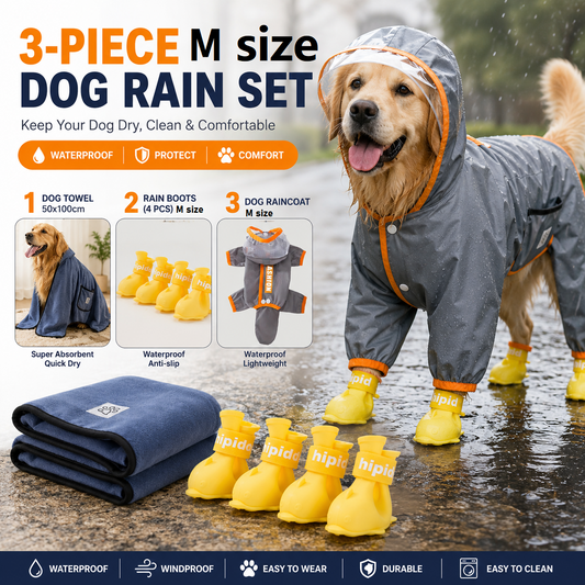 Dog Rainy-Day Care Set - M - Grey