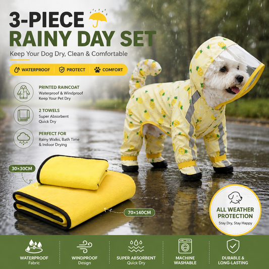 Dog Rainy-Day Care Set - Yellow
