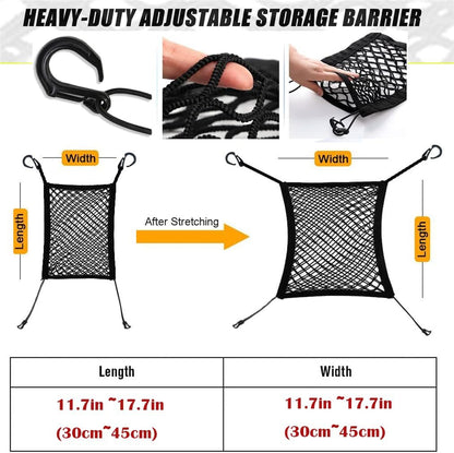 FALCALE Pet Barrier Dog Car Net Barrier with Auto Safety Mesh Organizer Baby Stretchable Storage Bag Universal for Cars, SUV, Truck -Easy Install,Safer to Drive with Children and Pets