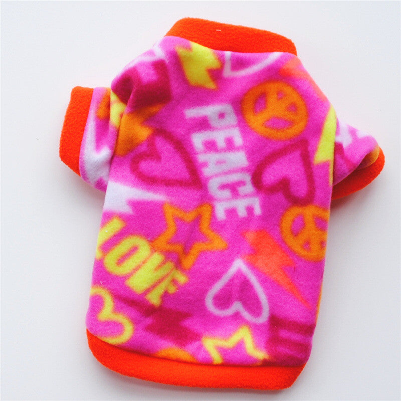 Dog Pet Fleece Clothes Cat Warm Sweater Coat Winter Puppy Jacket Apparel T Shirt