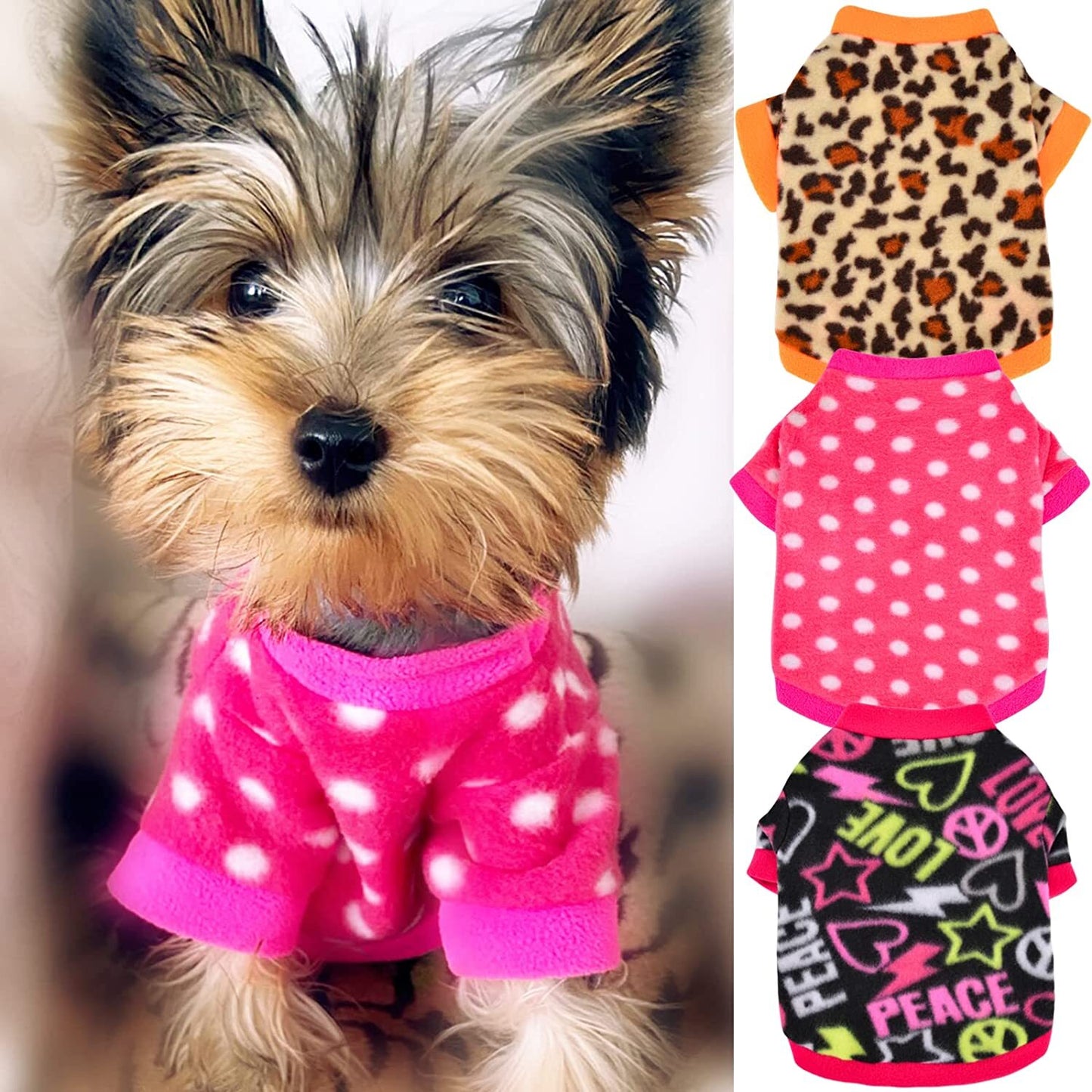 Dog Pet Fleece Clothes Cat Warm Sweater Coat Winter Puppy Jacket Apparel T Shirt